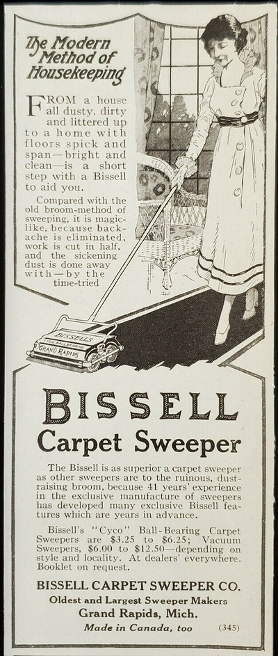 Bissell - 1917 AD FOR CARPET SWEEPER